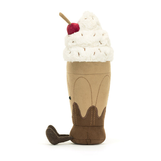 Side View of Jellycat Amuseables Chocolate Milkshake Soft Toy