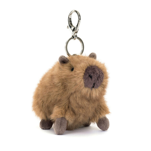 Close up Jellycat Clyde Capybara Bag Charm Soft Toy