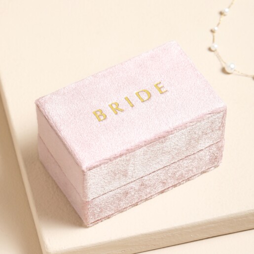 'Bride' Blush Pink Velvet Bracelet Box
