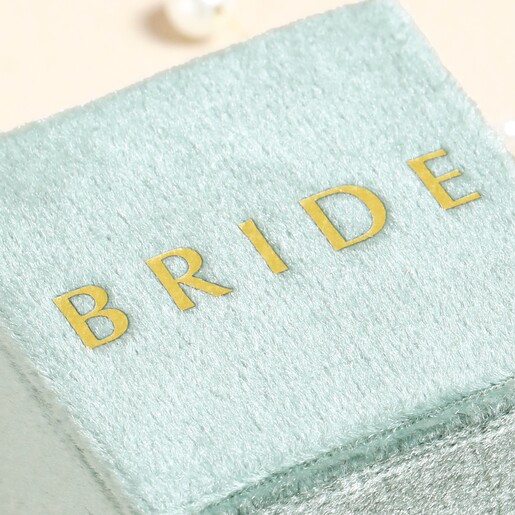 'Bride' Green Velvet Earrings Box