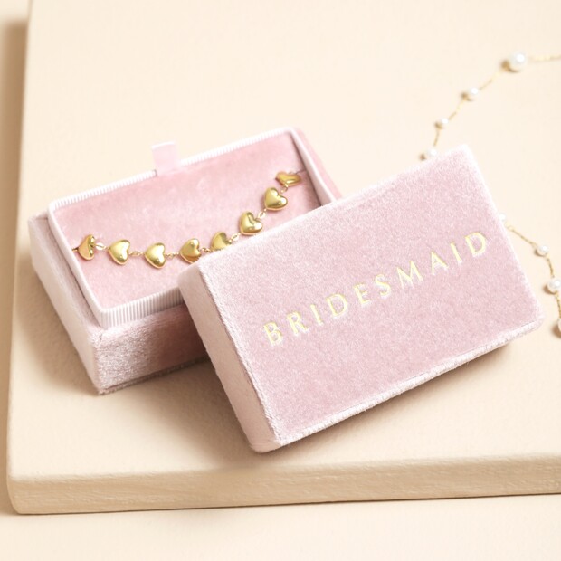 'Bridesmaid' Blush Pink Velvet Bracelet Box 'Bridesmaid' Blush Pink Velvet Bracelet Box