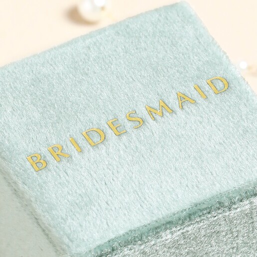 'Bridesmaid' Green Velvet Earrings Box