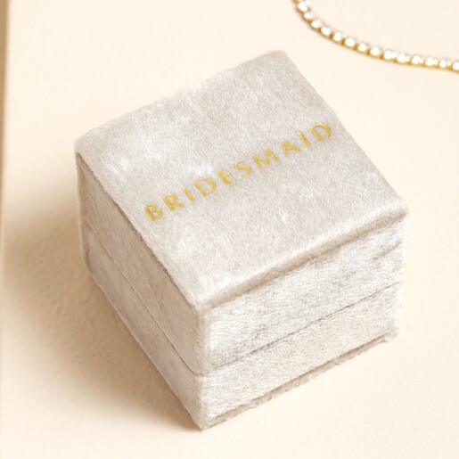 'Bridesmaid' Natural Velvet Necklace Box