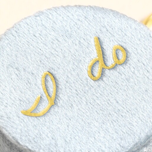  'I Do' Wedding Blue Velvet Ring Box