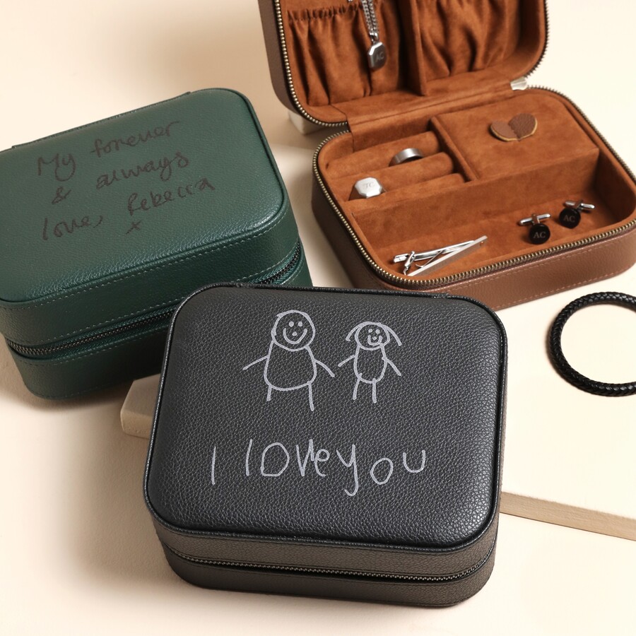 Men's Personalised Drawing Travel Accessories Case | Lisa Angel