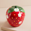 Ceramic LED Strawberry Flowers Light on a neutral background