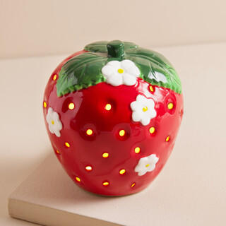 Ceramic Strawberry Flowers LED Night Light