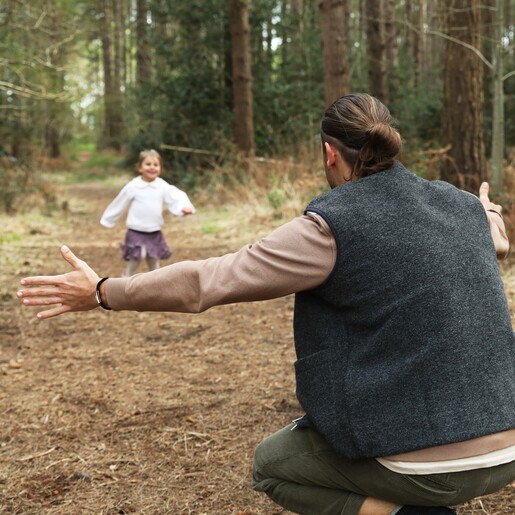 Men's Polished Leather Bracelet in Black