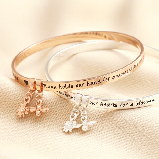 Nana' Meaningful Word Bangle in Silver