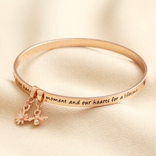 'Nana' Meaningful Word Bangle in Rose Gold