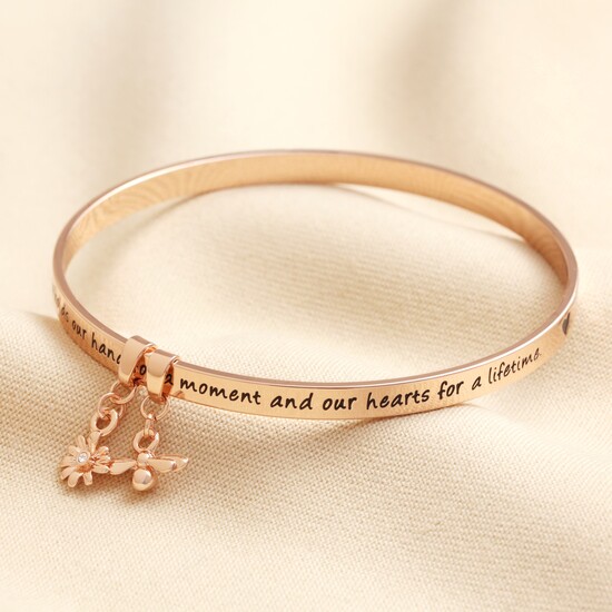 'Nana' Meaningful Word Bangle Rose Gold