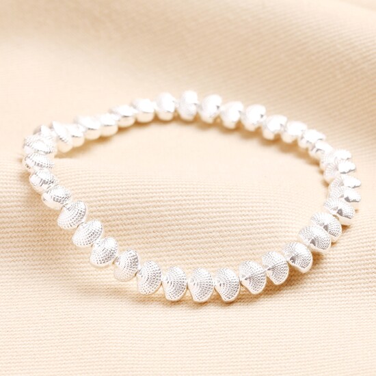 Shell Bead Bracelet in Silver