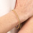 Close Up of  Stainless Steel Bobble Bead Bracelet in Gold