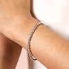 Close Up of  Stainless Steel Bobble Bead Bracelet in Silver on Model