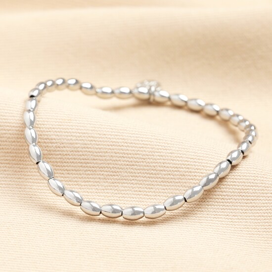 Stainless Steel Bobble Bead Bracelet in Silver