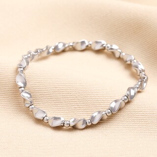 Stainless Steel Twisted Bead Bracelet