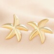 Stainless Steel Large Starfish Stud Earrings in Gold