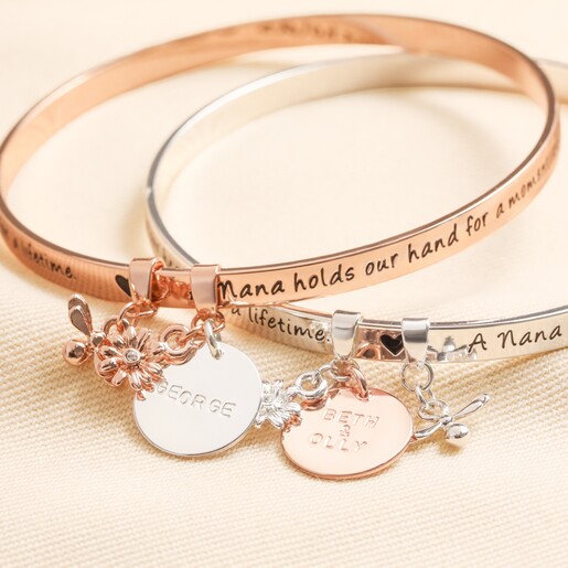 Personalised 'Nana' Meaningful Word Bangle
