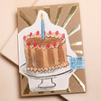 Laura Skilbeck Chocolate Dream Cake Card on neutral background with brown envelope