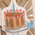 Close Up of Laura Skilbeck Chocolate Dream Cake Card with brown envelope