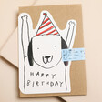 Laura Skilbeck Cut Out Dog Birthday Card with brown card and neutral background