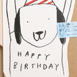 Laura Skilbeck Cut Out Dog Birthday Card with brown card and neutral background