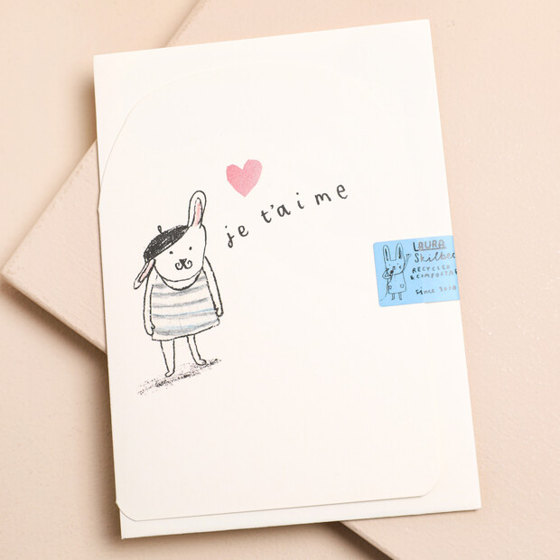 Laura Skilbeck Je T'Aime Bunny Card Laura Skilbeck Je T'Aime Bunny Card
