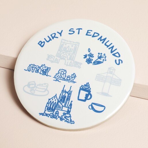 Bury St Edmuds Sketch Round Coaster