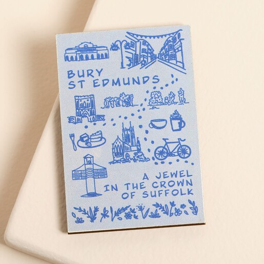 Bury St Edmunds Sketch Wooden Magnet
