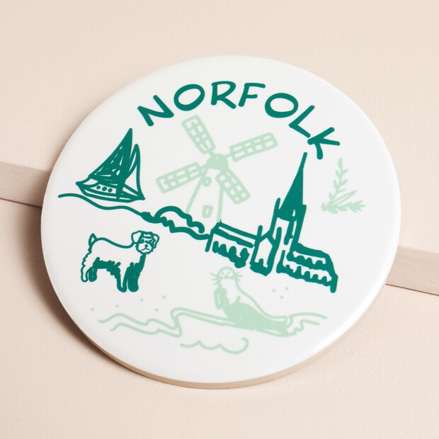 Norfolk Sketch Round Coaster Norfolk Sketch Round Coaster