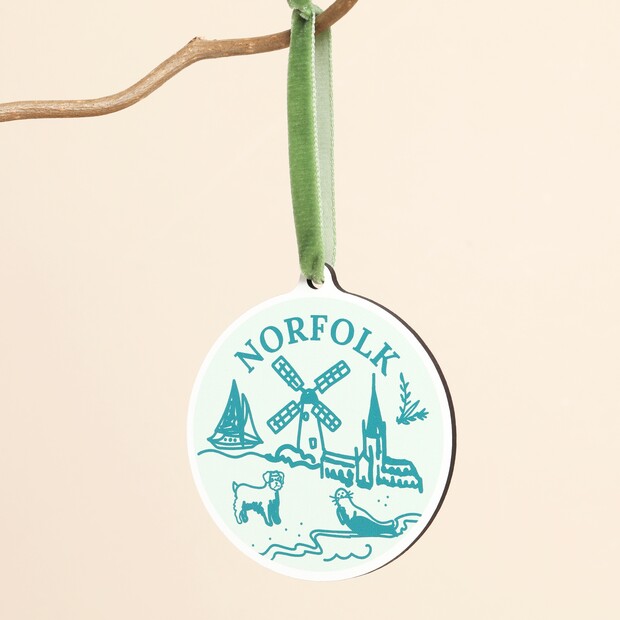 Norfolk Wooden Hanging Sketch Decoration Norfolk Wooden Hanging Sketch Decoration