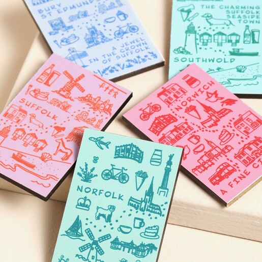 Southwold Sketch Wooden Magnet