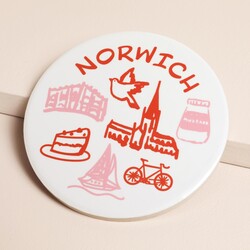 Norwich Sketch Round Coaster