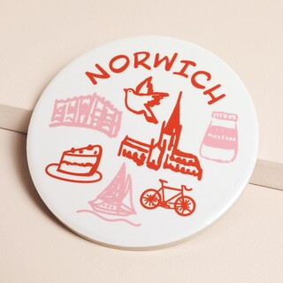 Norwich Sketch Round Coaster