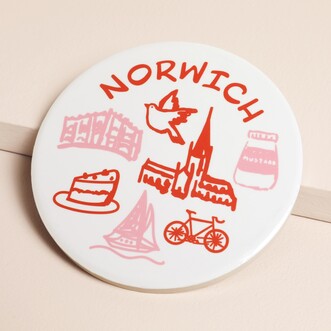 Norwich Sketch Round Coaster
