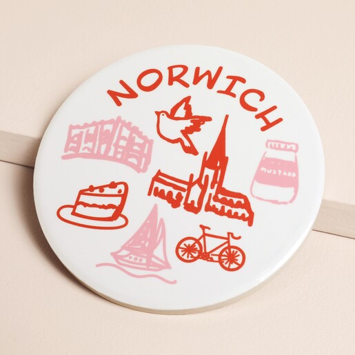 Norwich Sketch Round Coaster