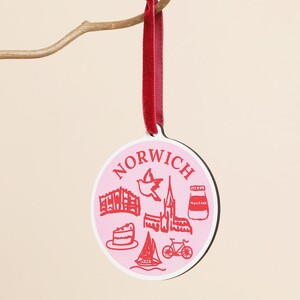 Norwich Wooden Hanging Sketch Decoration