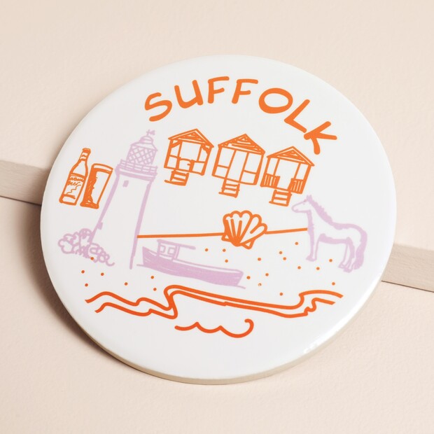 Suffolk Sketch Round Coaster Suffolk Sketch Round Coaster