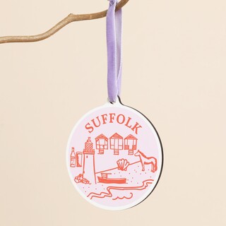 Suffolk Wooden Hanging Sketch Decoration