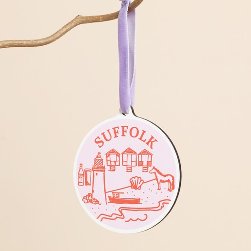 Suffolk Wooden Hanging Sketch Decoration