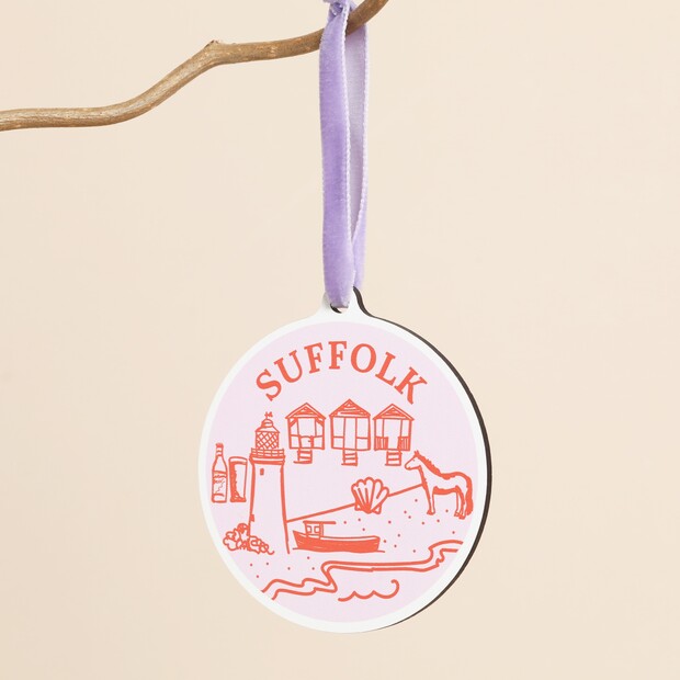 Suffolk Wooden Hanging Sketch Decoration Suffolk Wooden Hanging Sketch Decoration
