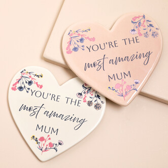 You're the Most Amazing Mum Ceramic Heart Coaster