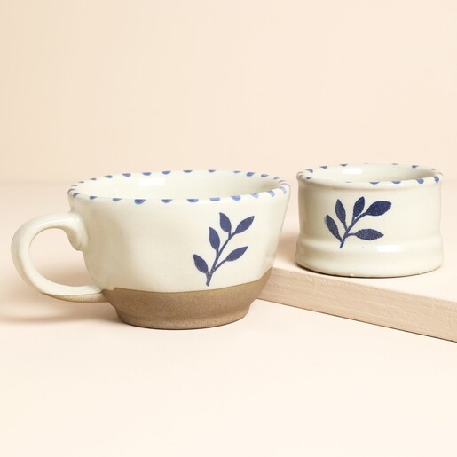 Meanwhile Handpainted Botanic Ink Tea Light Holder