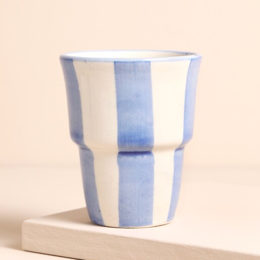 MeanWhile Washed Stripe Coffee Beaker In Ink