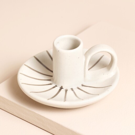 MeanWhile Wee Willy Winkee Candle Holder In Pebble Pinstripe