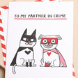 Close Up of Ohh Deer Partner in Crime Superhero Card