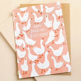 Ohh Deer Happy Ducking Birthday Card