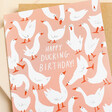 Close Up of Ohh Deer Happy Ducking Birthday Card