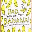 Ohh Deer Top Banana Father's Day Card with a brown envelope on neutral background close up