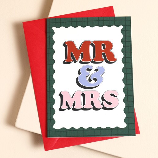 Proper Good Mr & Mrs Wedding Card